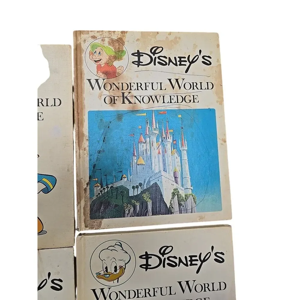 Lot of 4 Vintage 1971 Disney's Wonderful World of Knowledge Hardcover Kids Books